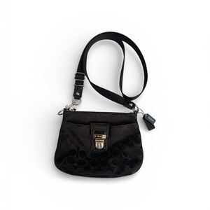 Coach Signature Logo Crossbody Black Bag